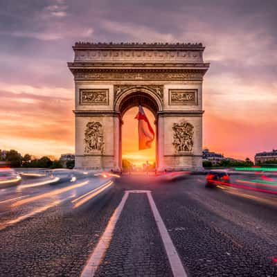 Arc de Triomphe, Street View, Paris, France