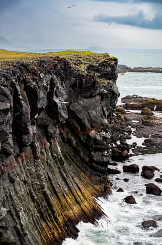 Basalt fan near Arnarstapi (Iceland)