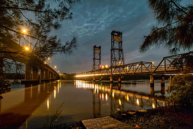 Blue Hour Hexham Bridge, Newcastle, New South Wales