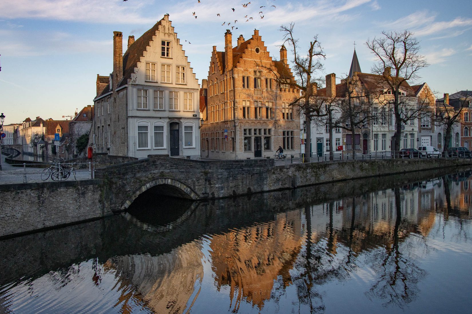 Brugge view on Langerei, Belgium