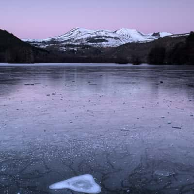 Chambon lake, Murol beach, France