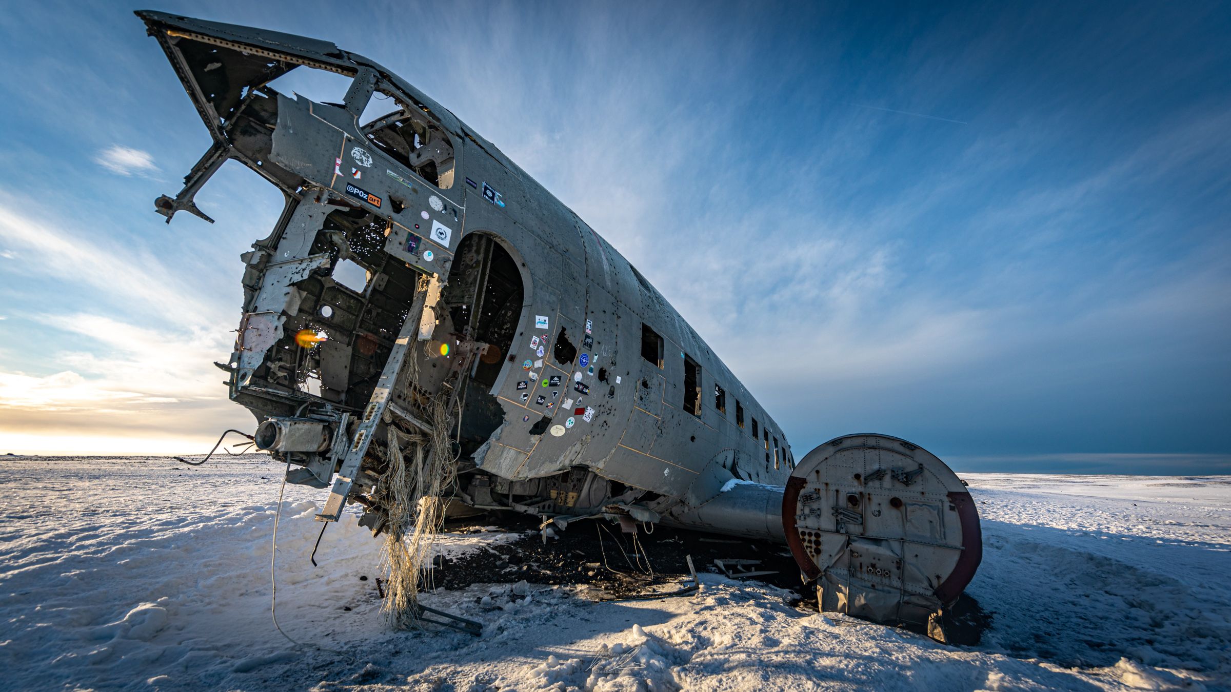 Solheimasandur Plance Wreck from the front, Iceland