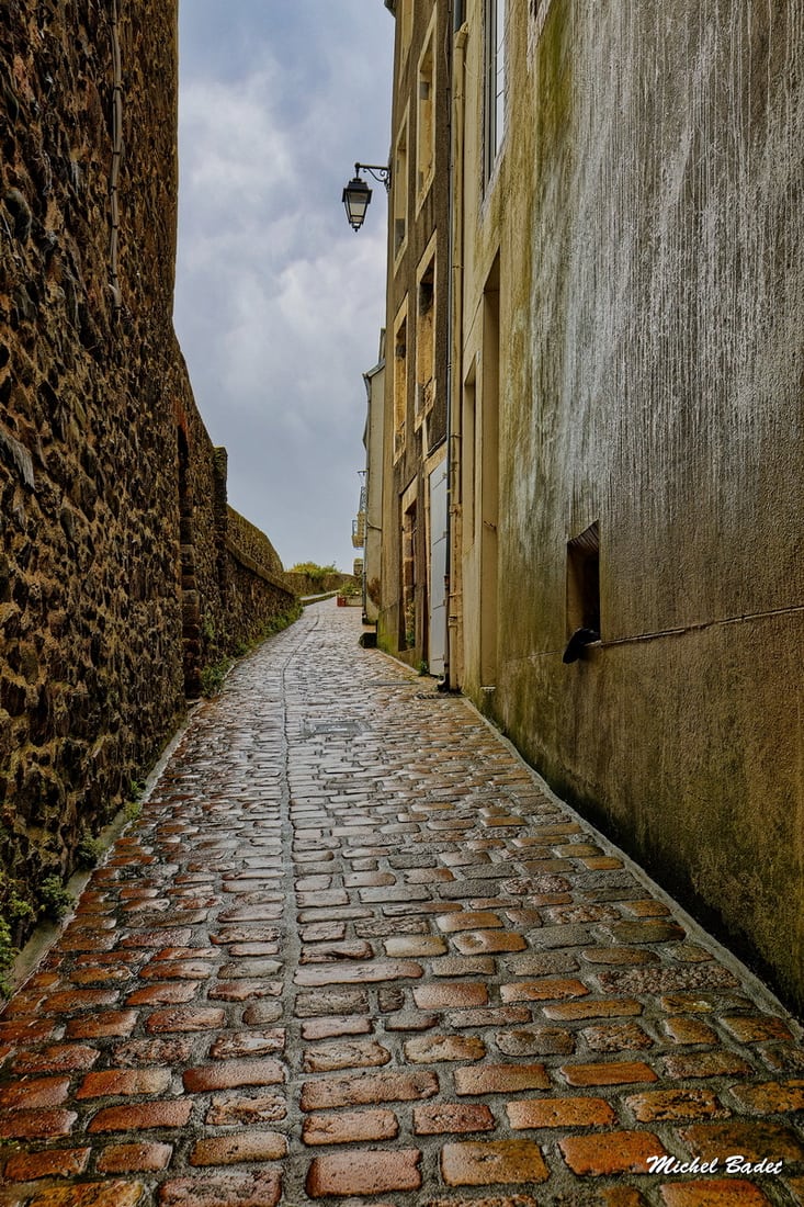 Granville, entry of the old town, France