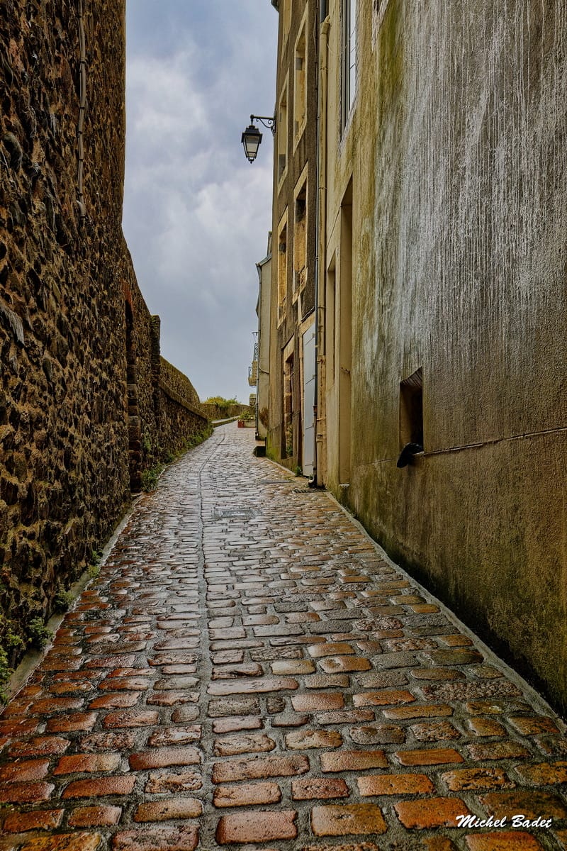 Granville, entry  of the old town, France