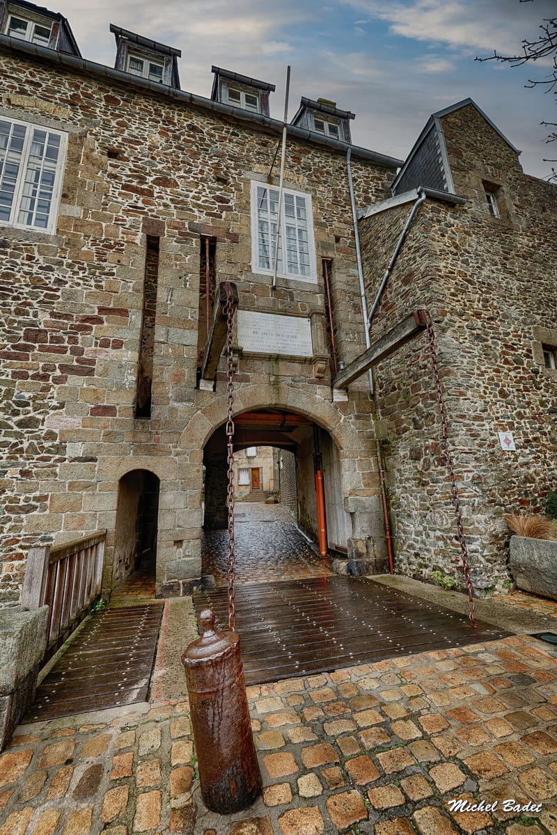Granville, entry  of the old town, France