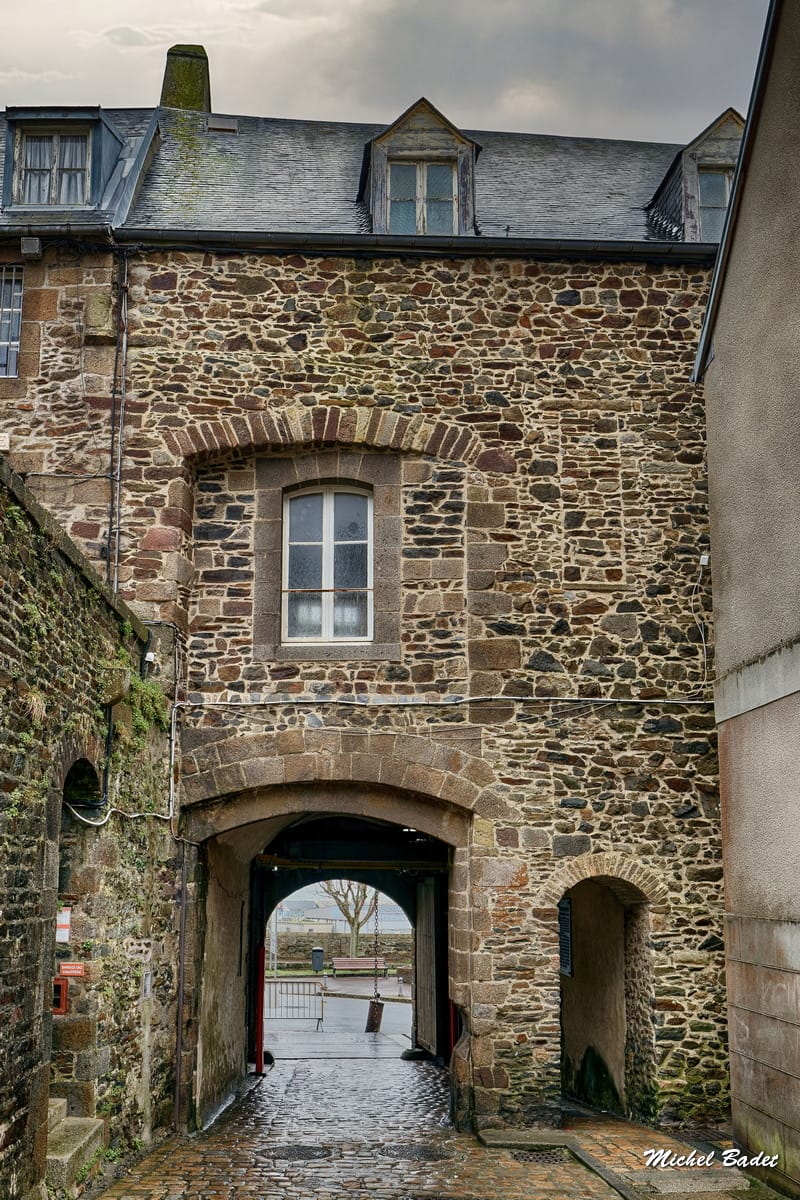Granville, entry  of the old town, France