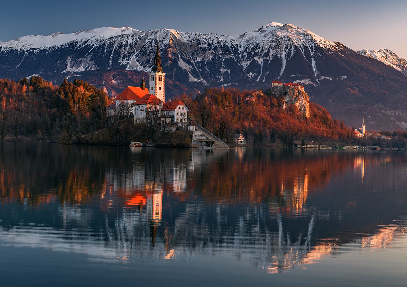 Lake Bled - Wooden Jetty - Rock covered with coins, Slovenia