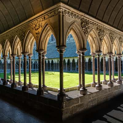 Mont-Saint-Michel Abbey cloister, France