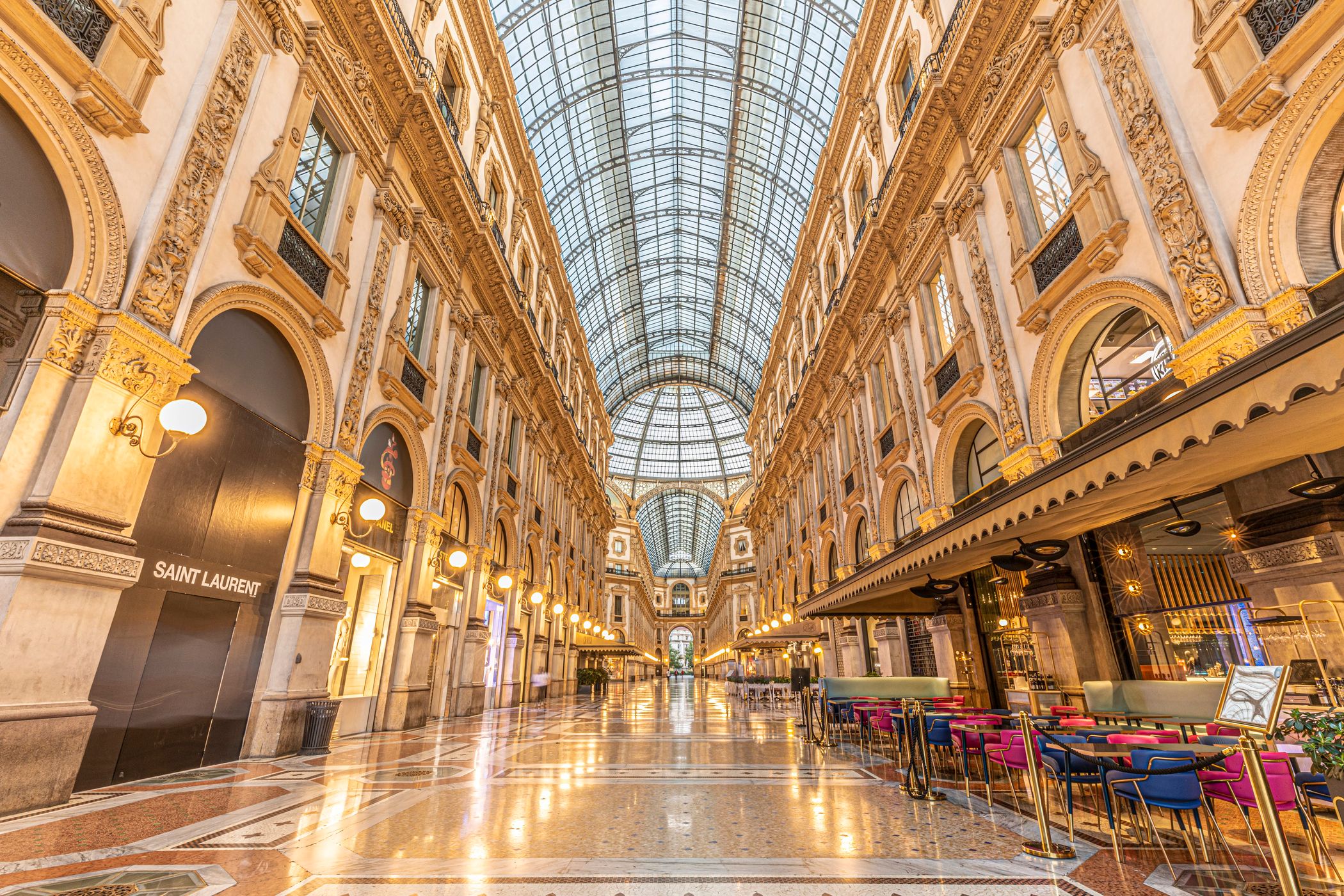Inside Galleria Vittorio Emanuele II, Milan, Italy