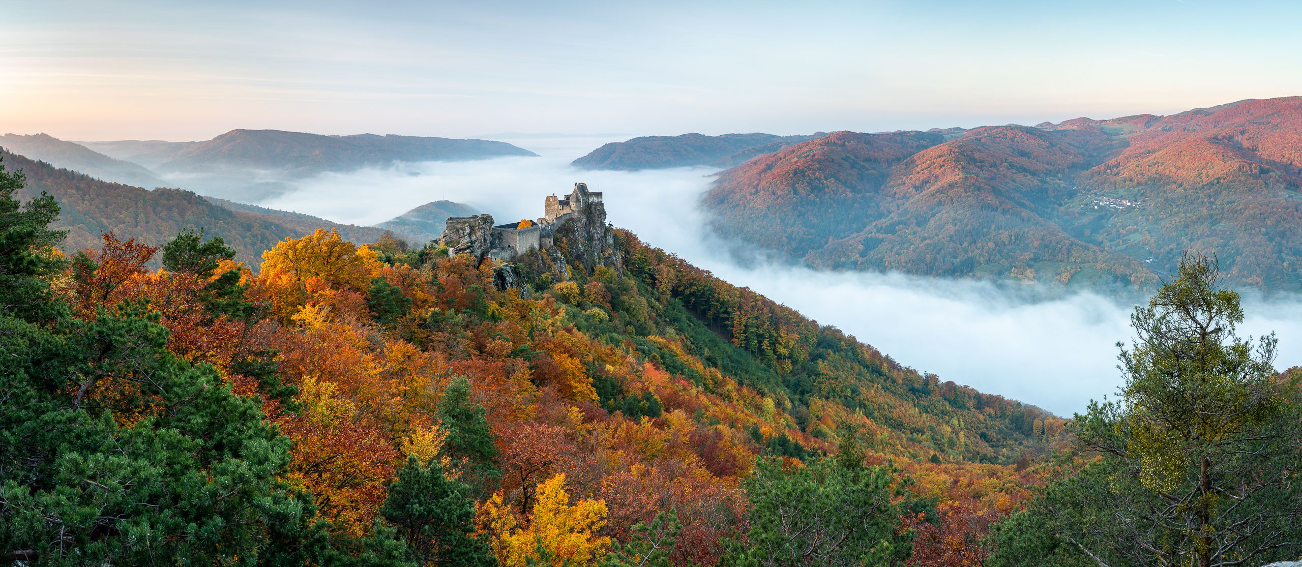 Aggstein Castle from Druidentürme, Austria