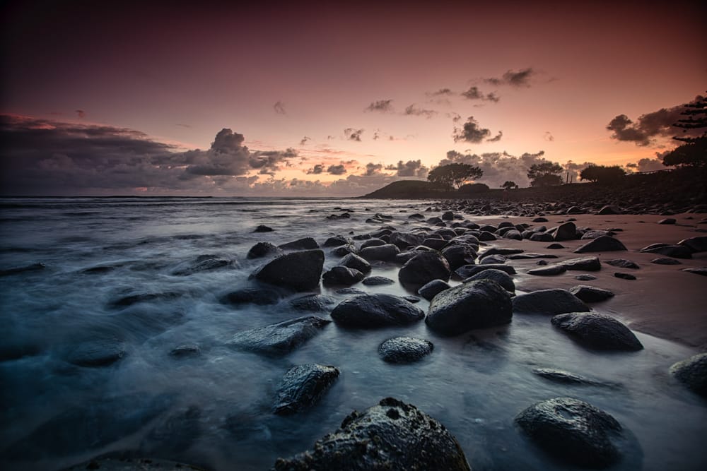 Sunrise the rocks, Crescent Head, North Coast, NSW, Australia