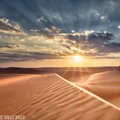 Sunset at Wahiba Sands Desert, Oman