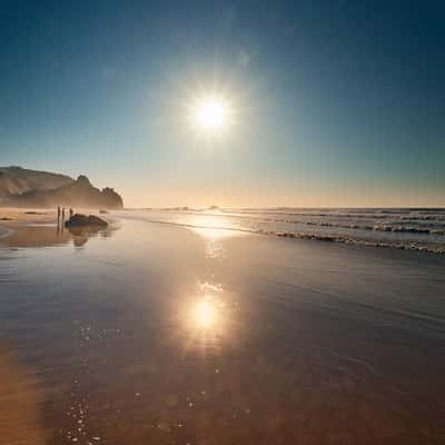 Sunset atmosphere at Praia do Armado, Portugal