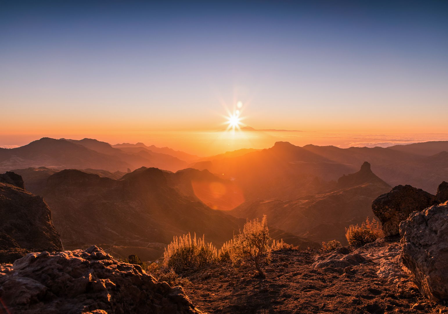 Sunset view from Roque Nublo, Spain