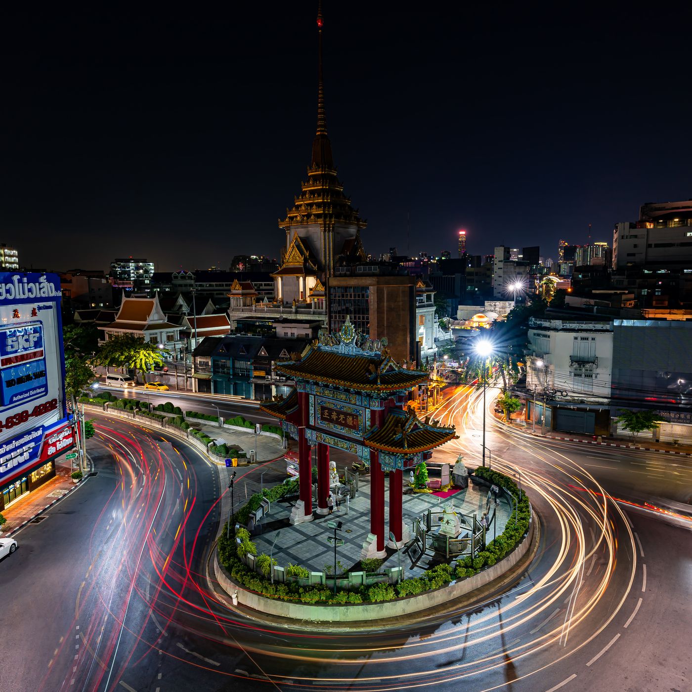 The Bangkok Chinatown Gate in the middle of the Odeon, Thailand