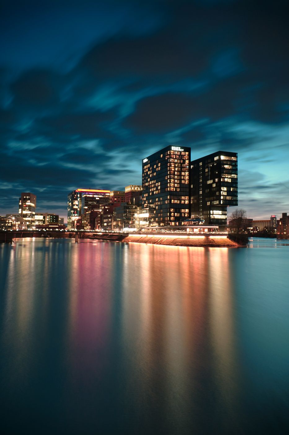 View into Media Harbor, Düsseldorf, Germany