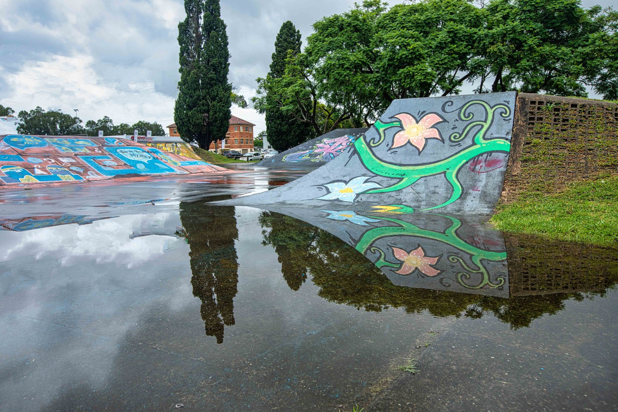 After the rain, skate Park, Kempsey, North Coast, NSW, Australia