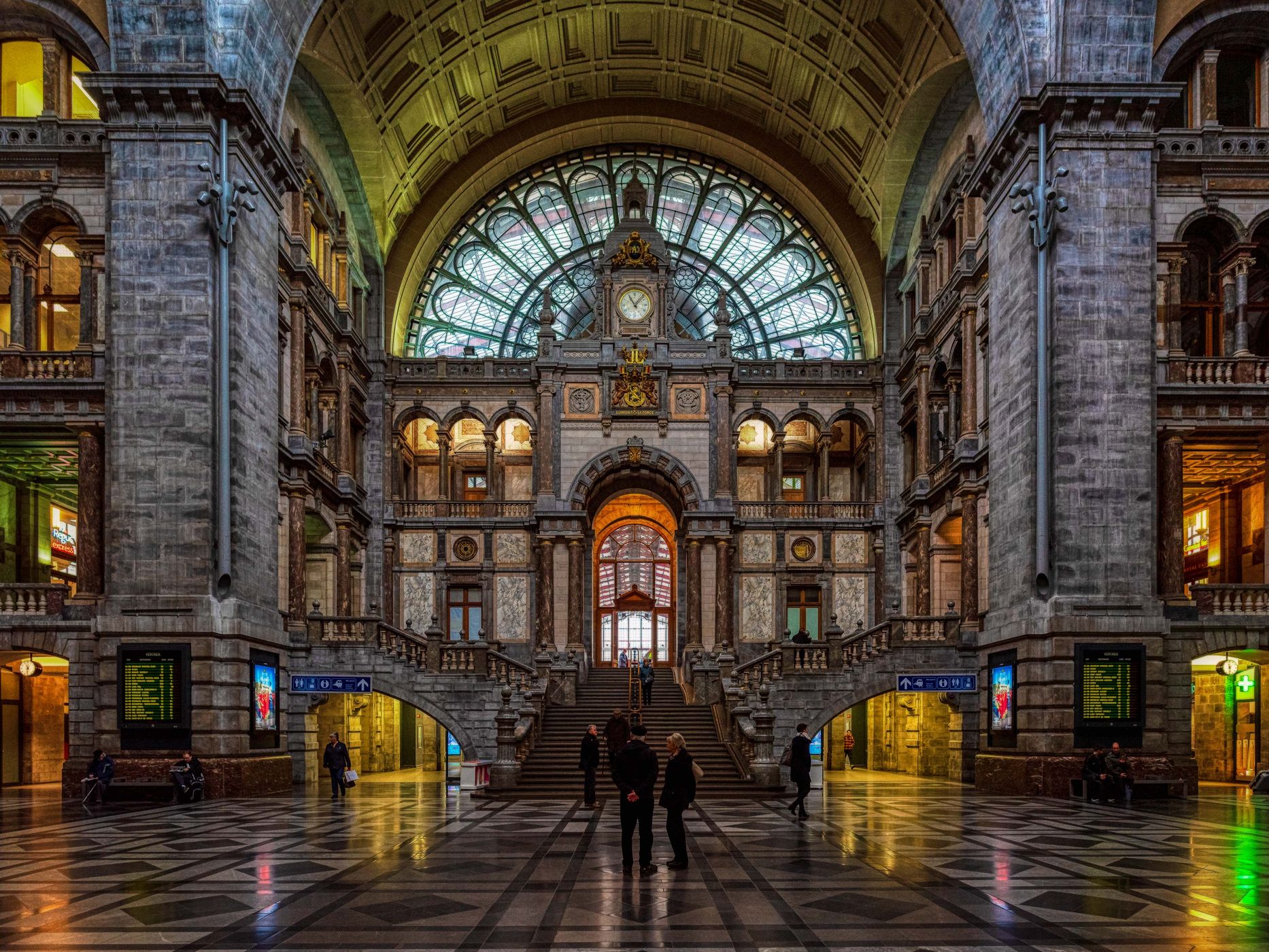 Entrance hall from the Central Station of Antwerp, Belgium