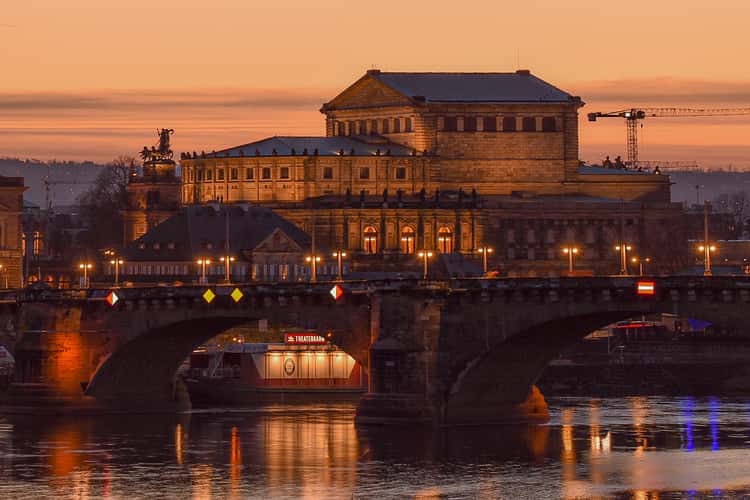 View over Dresden from Carolabrücke