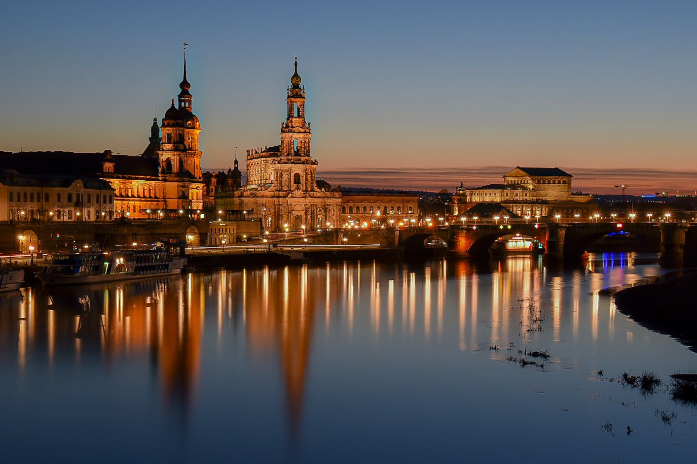 View over Dresden from Carolabrücke, Germany