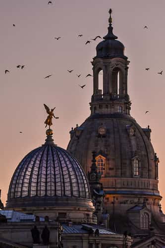 View over Dresden from Carolabrücke