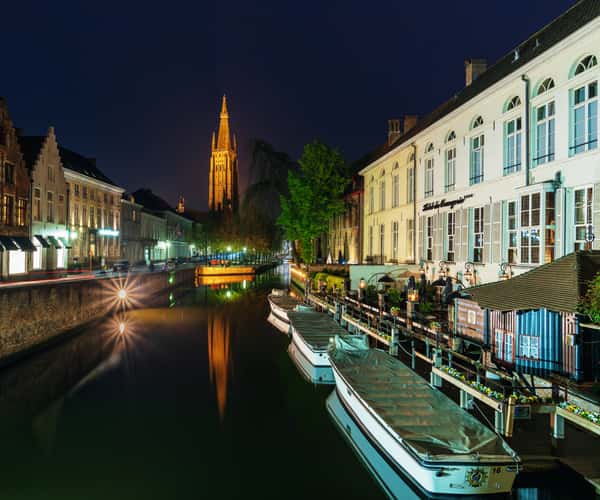 View from Nepomucenus Bridge, Bruges