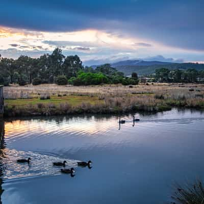 Foot bridge across Agnes Rivulet, Cygnet, Tasmania, Australia