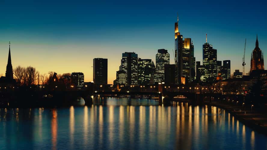 View from “Deutschherrenbridge“, Frankfurt am Main