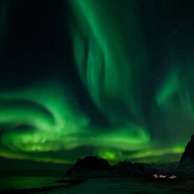 Aurora Borealis at Uttakleiv Beach, Norway