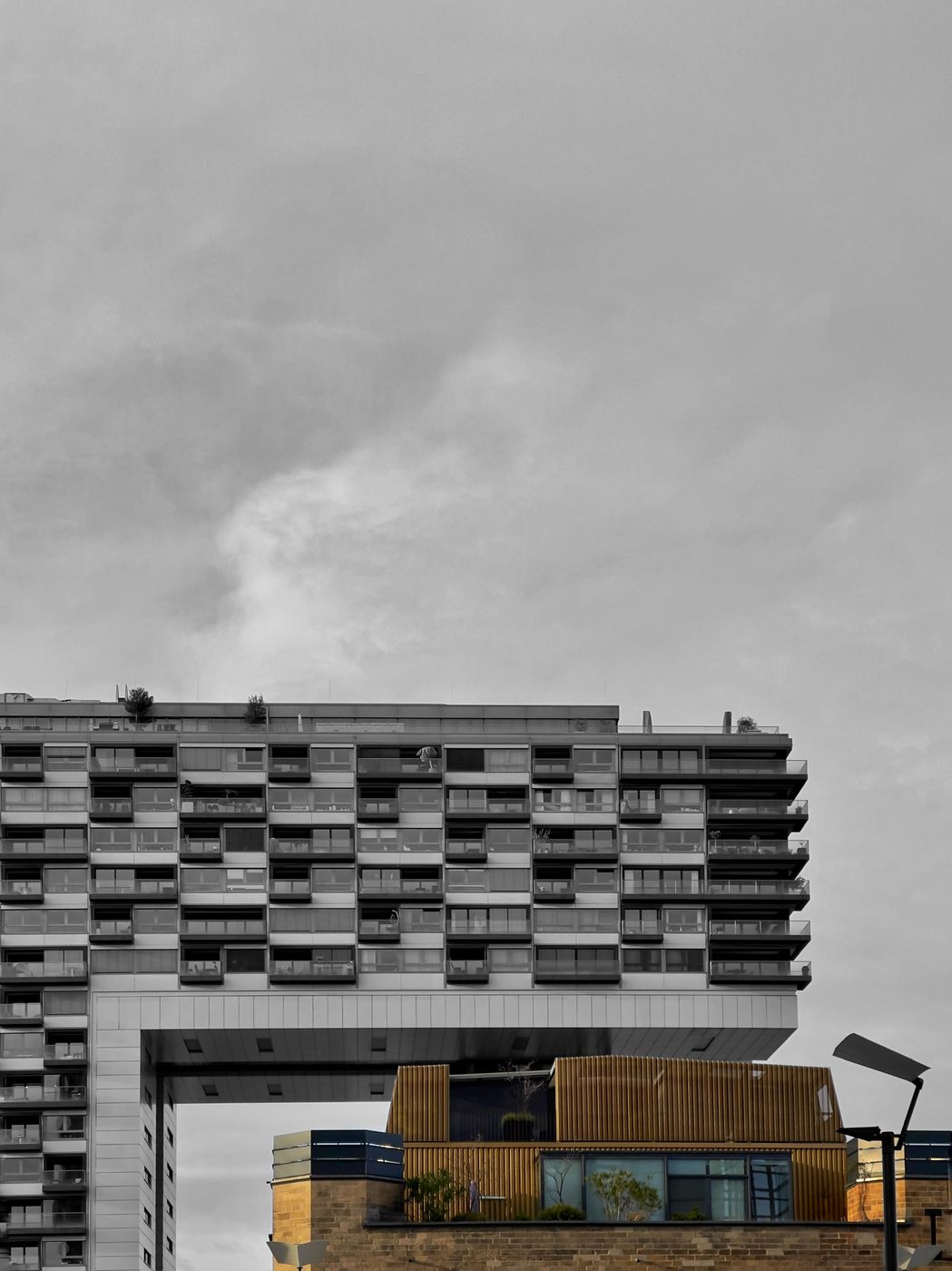 Kranhäuser from below, Cologne, Germany