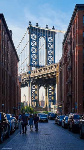 Manhattan Bridge from Washington St., New York City