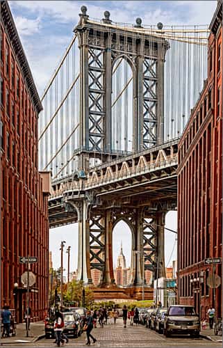 Manhattan Bridge from Washington St., New York City