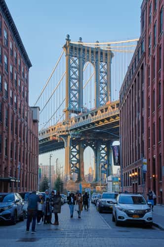 Manhattan Bridge from Washington St., New York City