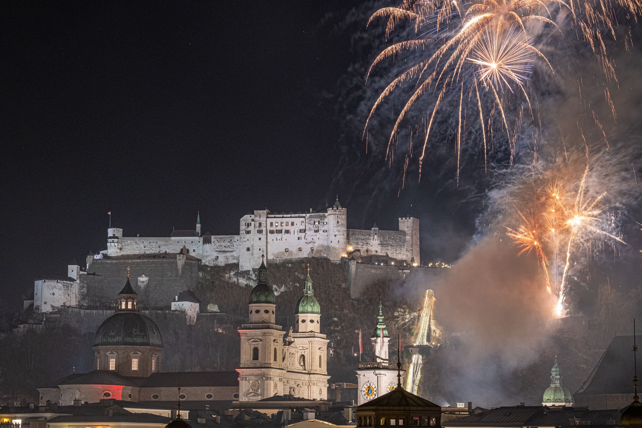 Markatsteg with the City of Salzburg, Austria