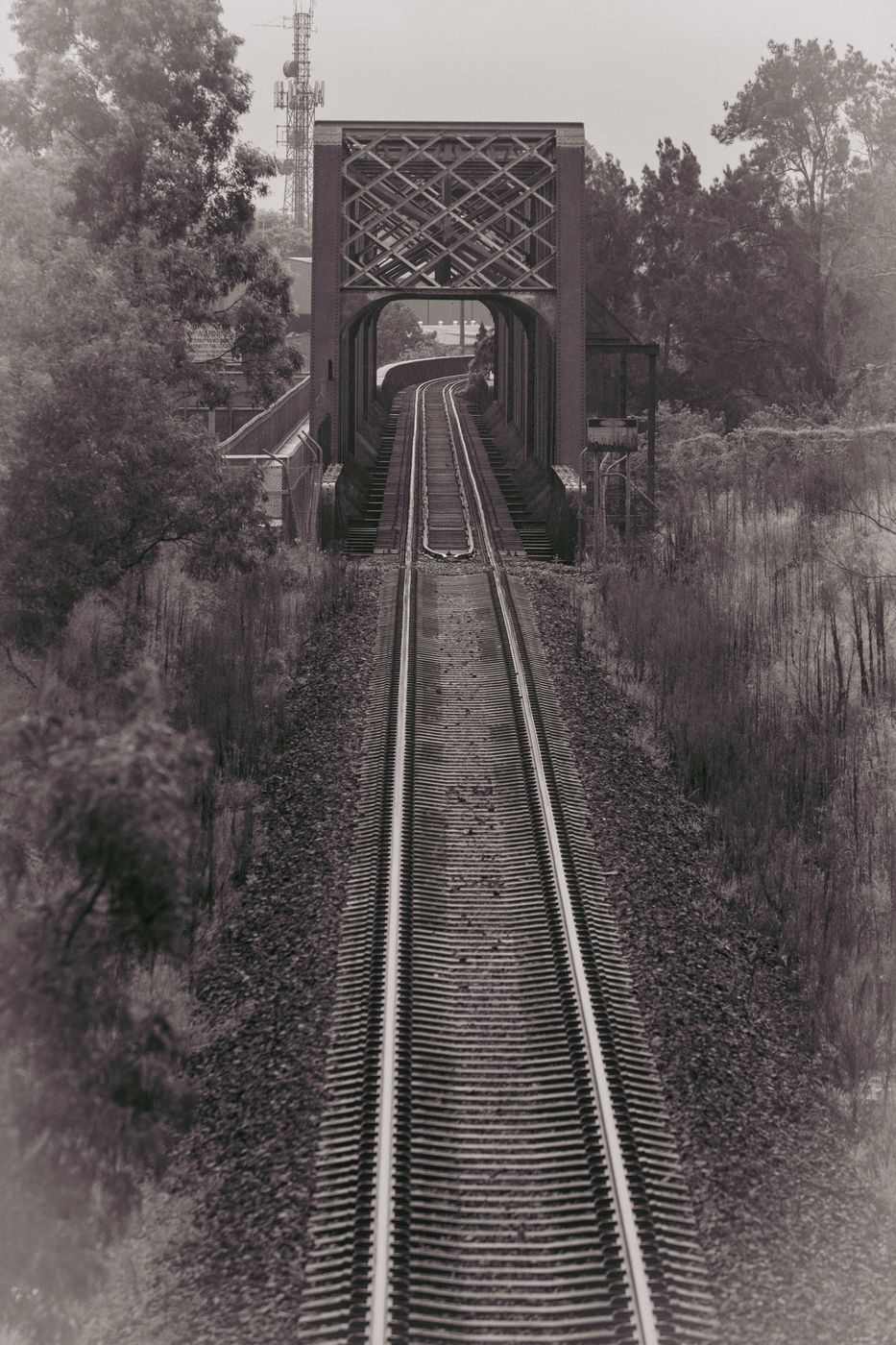 Railway bridge, east side, Kempsey, North Coast NSW, Australia