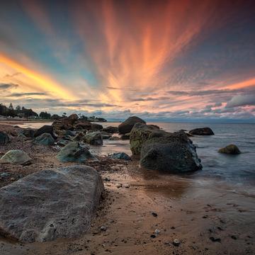 Sunset Penguin Beach, Penguin, Tasmania, Australia
