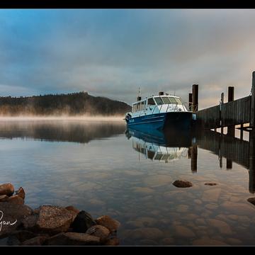 Overland Ferry at Lake St Clair, Australia