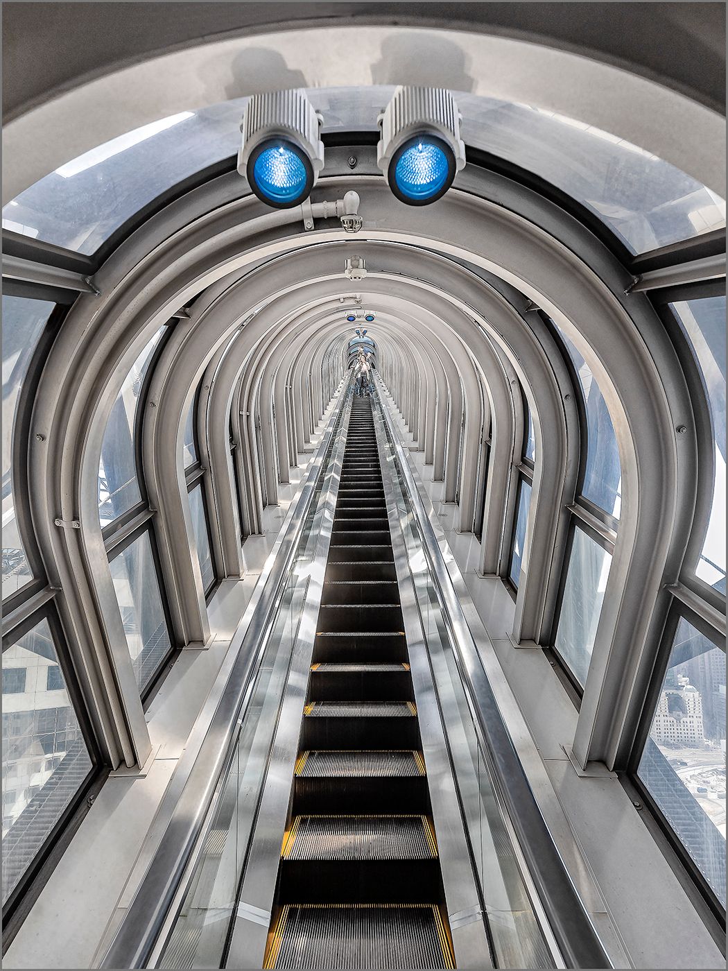 Escalator in the Umeda Sky building, Osaka, Japan