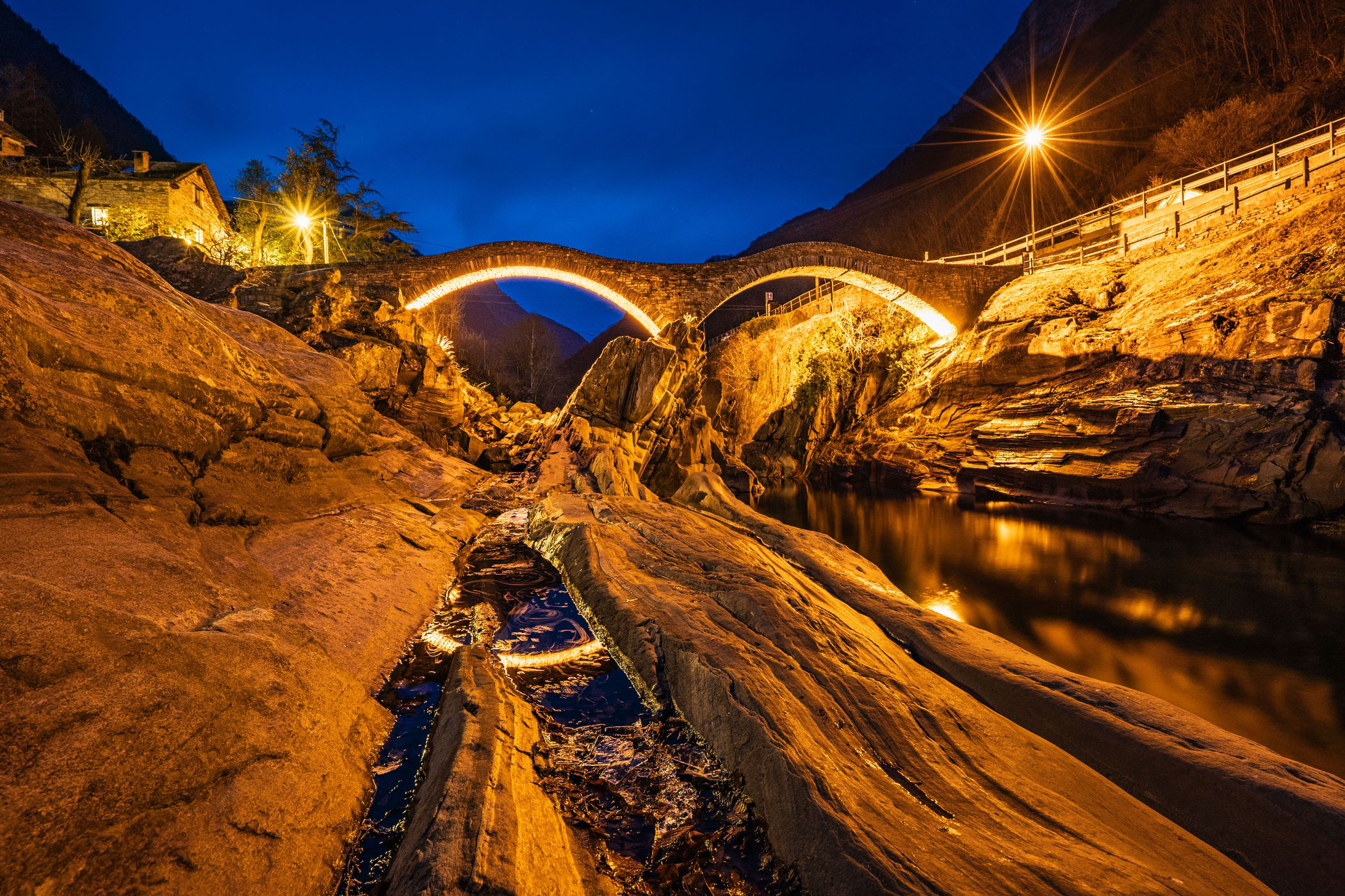 Verzasca with Church Maria degli Angeli, Switzerland