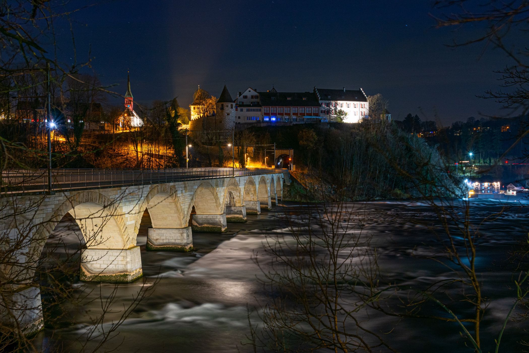 West bank of Rheinbrücke bei Laufen, Switzerland