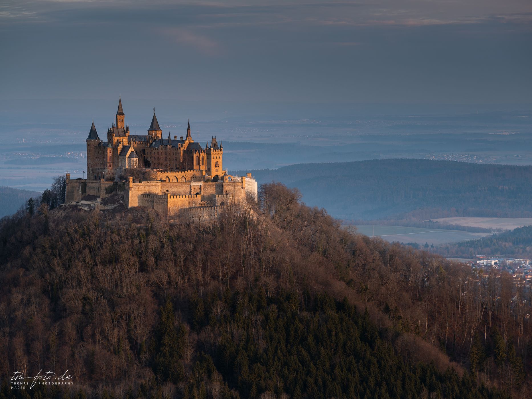 The view on Hohenzollern Castle from Zellerhorn Gipfel, Germany