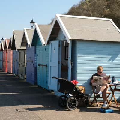 Beach Huts, Cromer Coastline, Uk, United Kingdom