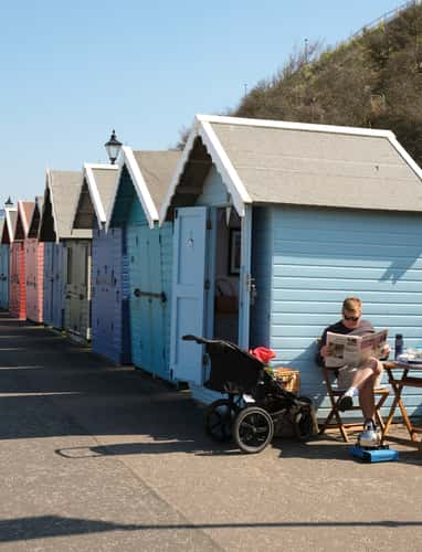 Beach Huts, Cromer Coastline, Uk