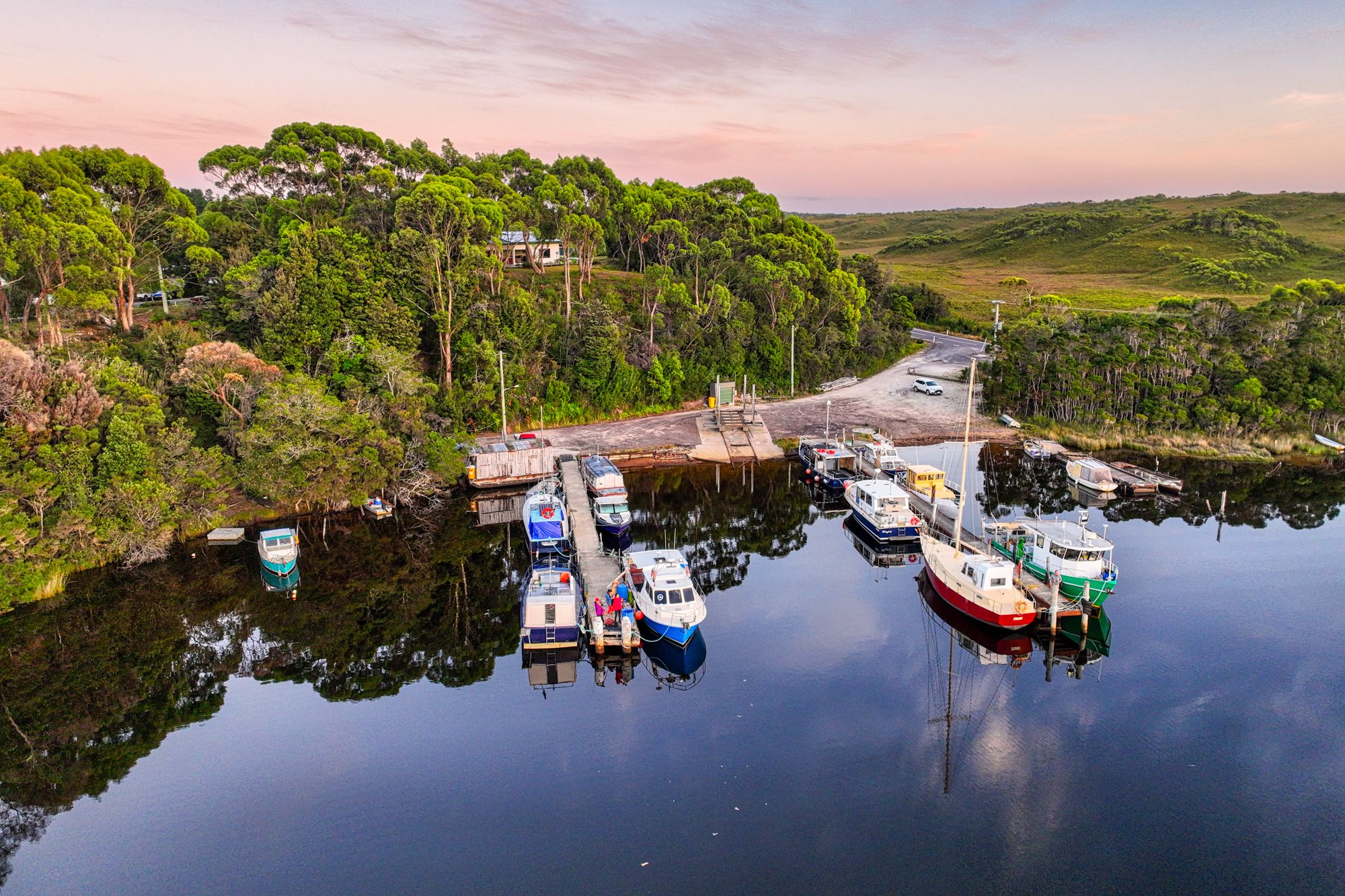 Boat Launch area, Morse Bay, Strahan, Tasmania, Australia