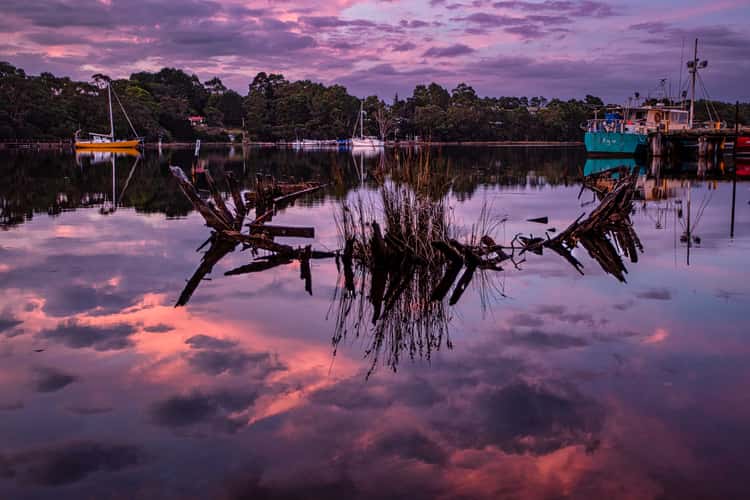 Boat Wreck sunrise, Risby Cove, Strahan, Tasmania