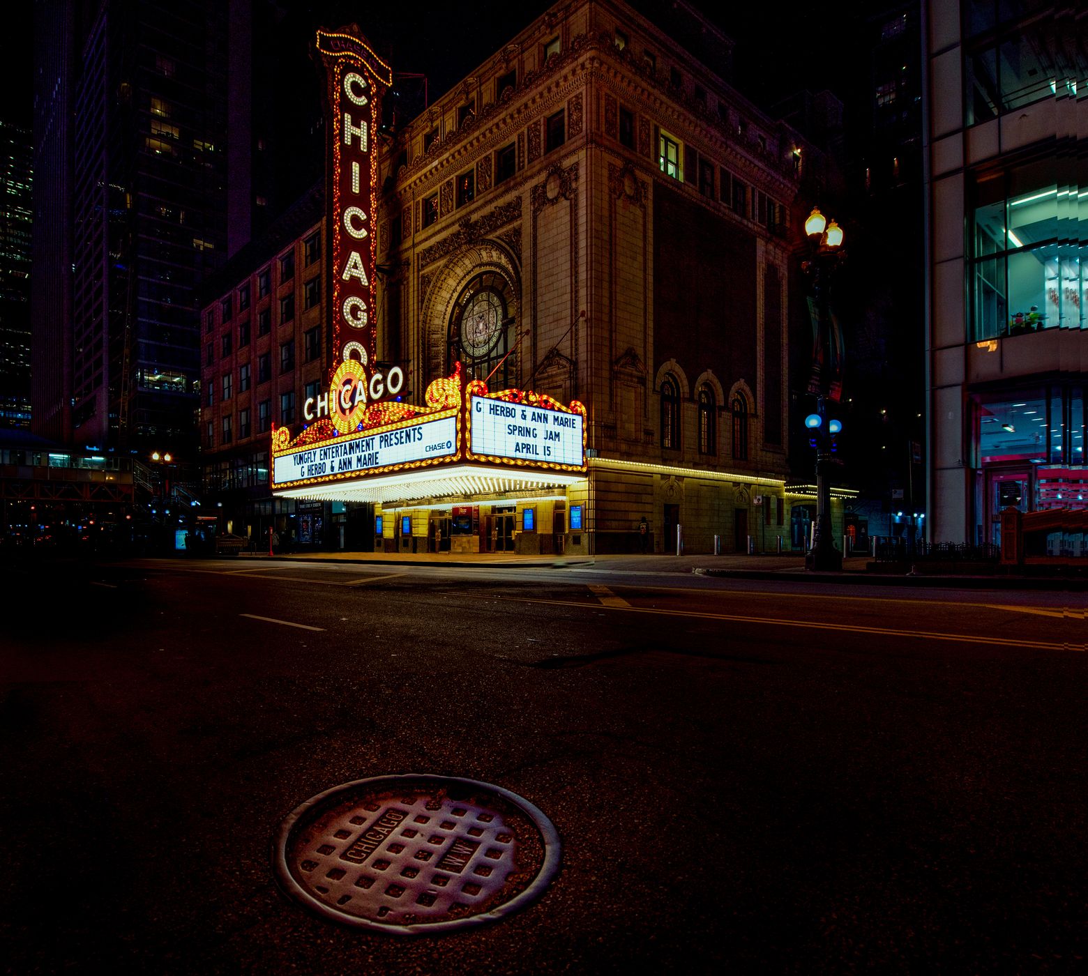 Iconic Chicago Theater on State Street, USA