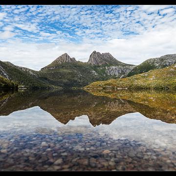 Cradle Mountain reflections in Dove Lake, Australia