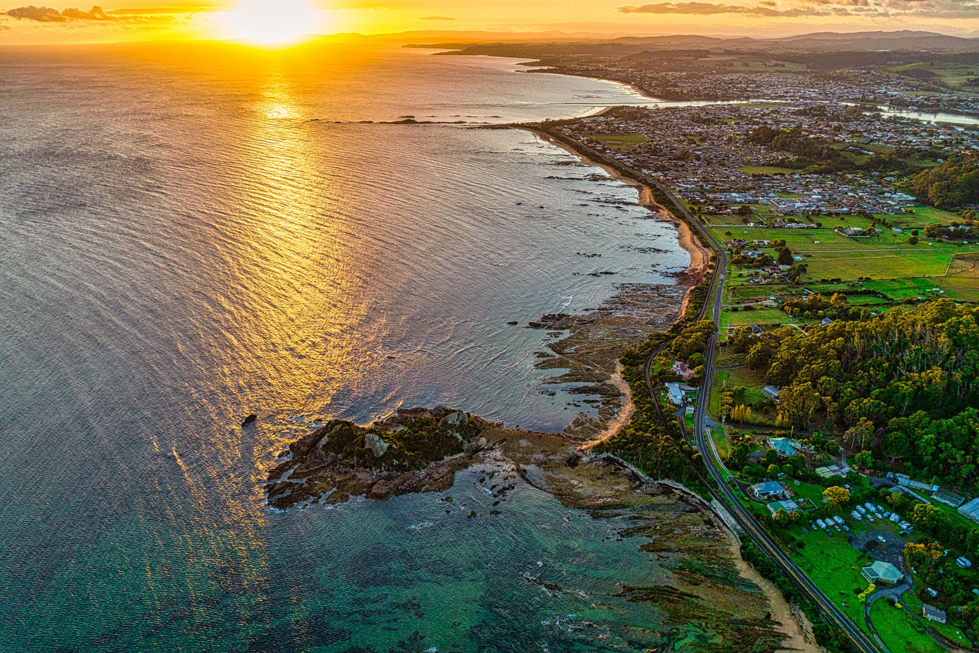 View of Goat Island, Penguin, Tasmania, Australia