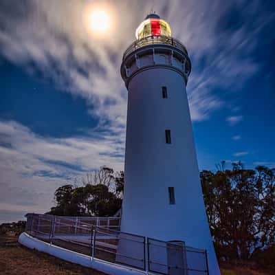 Moon set Table Cape Lighthouse, Tasmania, Australia