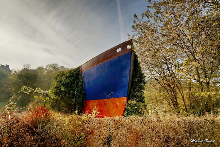 Old boat in a field...